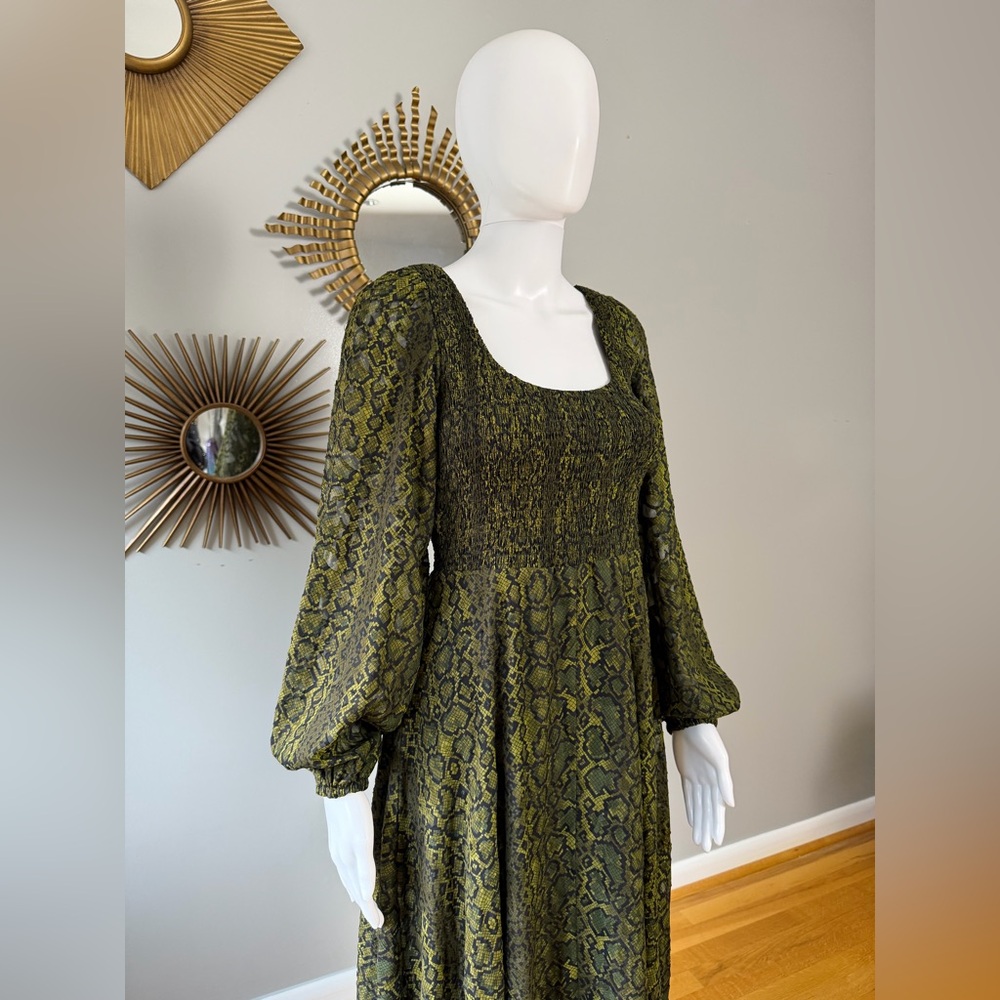 French Connection - Green Aurey Python Maxi Dress - image 4